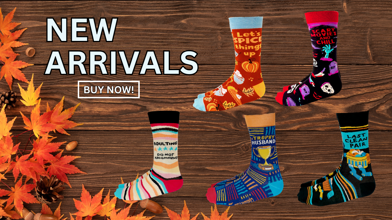 New designs and the best styles. Comfort with vibrant designs! New Socks!