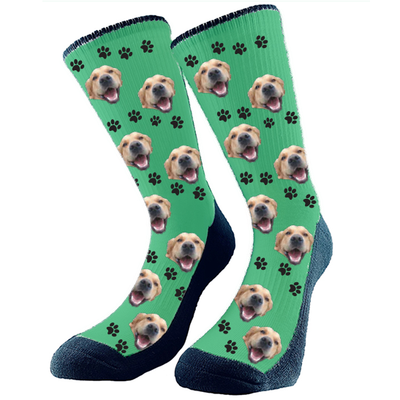 DivvyUp Socks - Custom Dog Socks - Put Your Dog on Socks! (Youth, Blue) :  : Pet Supplies